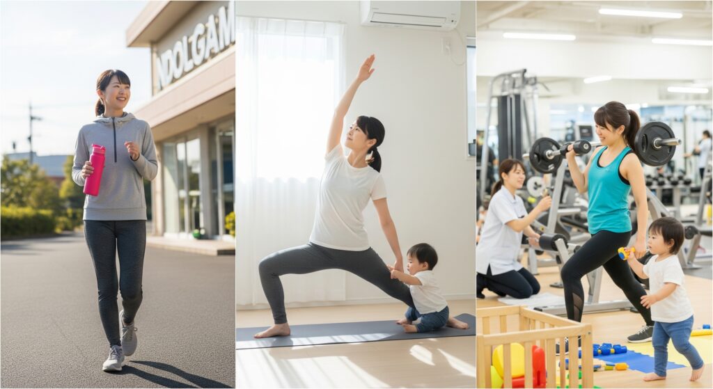産後のダイエットに子連れでジムに通うママたち