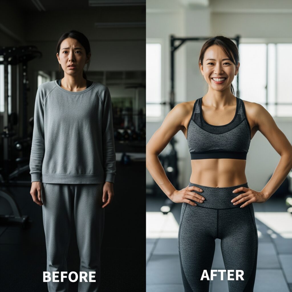 産後のダイエットでパーソナルトレーニングを受けたママのビフォーアフター