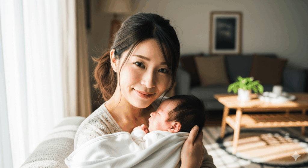 帝王切開後のぽっこりお腹改善に前向きに取り組む産後ママ
